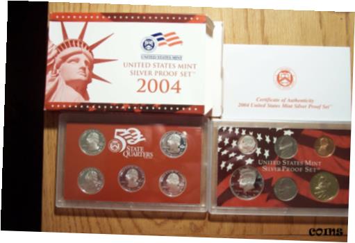  アンティークコイン コイン 金貨 銀貨  2004S11 COIN DIE CLASH SILVER PROOF SET WITH STATEHOOD QUARTERS WESTWARD NICKEL