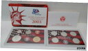 2003 米国造幣局 10 コイン シルバー プルーフ セット、ボックスおよび COA MG 付き2003 US Mint 10 Coin Silver Pro...