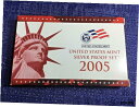 2005 ステンレス ミント シルバー プルーフ セット OGP COA 付き 11 コイン2005 S US MINT SILVER PROOF SET IN OGP W/COA 11 COINS(3)