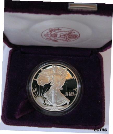  アンティークコイン コイン 金貨 銀貨  1990 PROOF American Silver Eagle Mint Set w/ COA IMMACULATE Ultra deep Mirrors