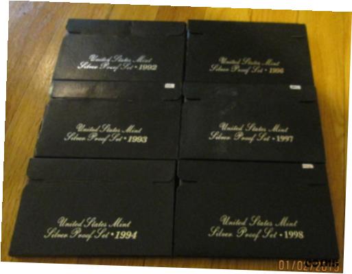 ڶ/ʼݾڽա ƥ  Empty box Silver Proof set 1992 1993 1994 1996 1997 1998 Plus all COA No Coins [̵] #scf-wr-009190-6359