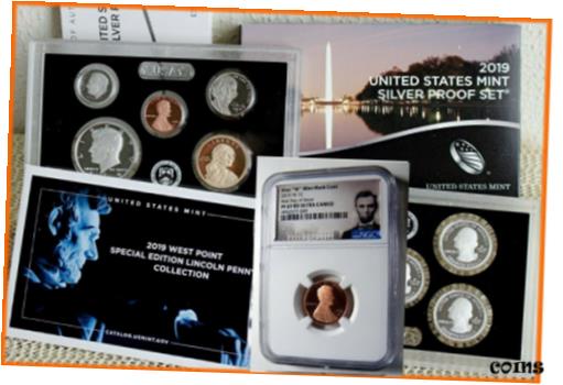 ڶ/ʼݾڽա ƥ    [̵] 2019 S NEW Silver Proof Mint Set 10 coins plus 2019W PF69 FDI Proof Penny