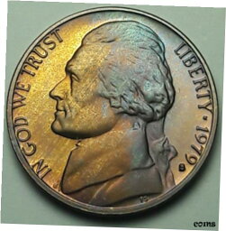 【極美品/品質保証書付】 アンティークコイン コイン 金貨 銀貨 [送料無料] 1979-S JEFFERSON NICKEL PROOF TONED GEM BU COLOR CHOICE GOLDEN BLUE UNC (DR)