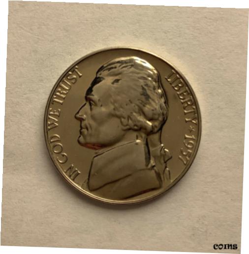 【極美品/品質保証書付】 アンティークコイン コイン 金貨 銀貨 [送料無料] 1957 Jefferson Proof Nickel