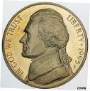 1995-S US 5 セント ジェファーソン ニッケル プルーフ カラートーン 光沢 UNC BU SUPERB (MR)1995-S U.S 5 CENTS JEFFERSON NICKEL PROOF COLOR TONED LUSTER UNC BU SUPERB (MR)(3)