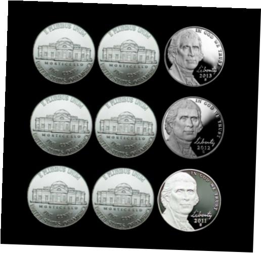 ڶ/ʼݾڽա ƥ    [̵] 2011 2012 2013 P+D+S Jefferson Nickel Mint Proof Set & PD from Bank Rolls