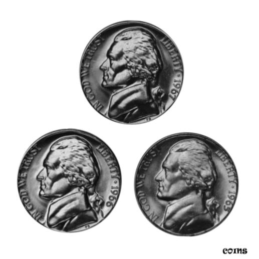 ڶ/ʼݾڽա ƥ Ų 1965-1967 Jefferson Nickel SMS Special mint set Run 3 Coin lot [̵] #ocf-wr-009193-7281