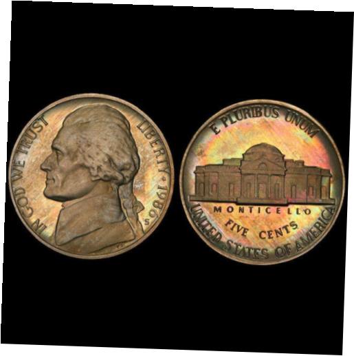 【極美品/品質保証書付】 アンティークコイン 硬貨 PR67 1986-S 5C Jefferson Proof Nickel, PCGS Secure- Pretty Rainbow Toned [送料無料] #oot-wr-009194-130