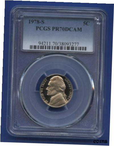 yɔi/iۏ؏tz AeB[NRC RC   [] 1978 S 5c JEFFERSON NICKEL PCGS PR70 DCAM DEEP CAMEO