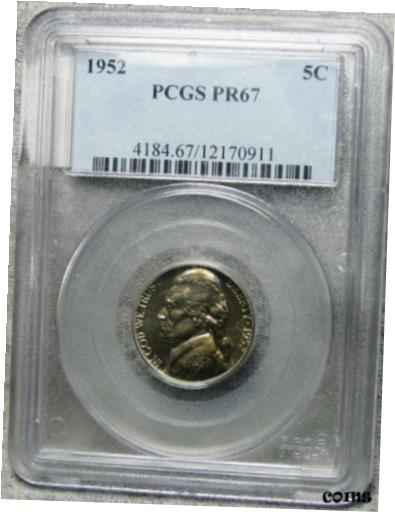 yɔi/iۏ؏tz AeB[NRC RC   [] 1952 PROOF Jefferson Nickel ---- PCGS Graded PR-67 Slabbed ---- #967