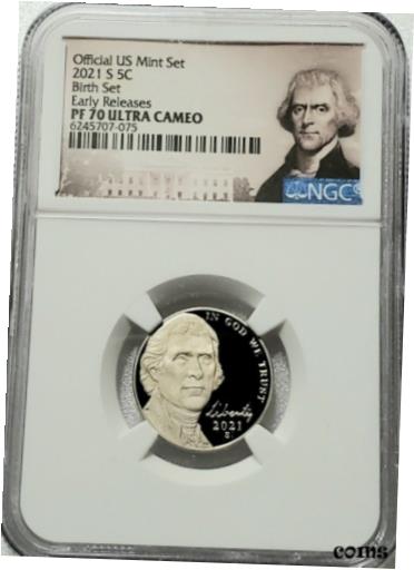 yɔi/iۏ؏tz AeB[NRC RC   [] 2021-S Jefferson 5c NGC PF70 UC ER Nickel Birth Set