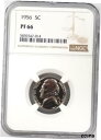 1956 プルーフ ジェファーソン ニッケルは NGC によって PF 66 に格付けされました。1956 Proof Jefferson Nickel gra...