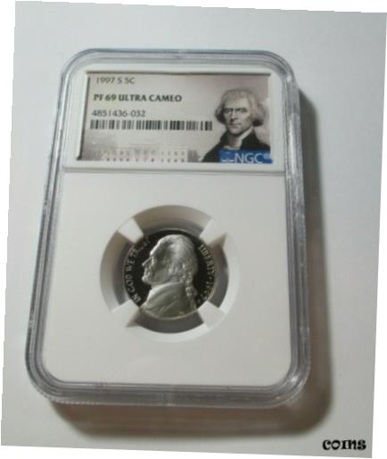 【極美品/品質保証書付】 アンティークコイン 硬貨 1997-S 5c NGC PF69 Ultra Cameo Proof Jefferson Nickel Certified NGC #4851436-032 [送料無料] #oot-wr-009195-2099