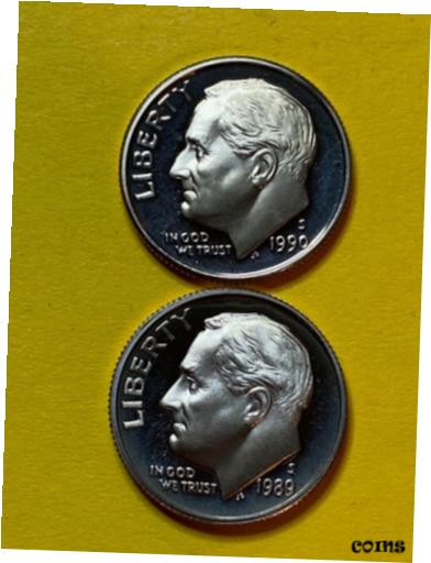 【極美品/品質保証書付】 アンティークコイン 硬貨 DIME ROOSEVELT 1989S 1990S PROOF FREE SHIPPING FROM PROOF SET [送料無料] #oof-wr-009203-4626