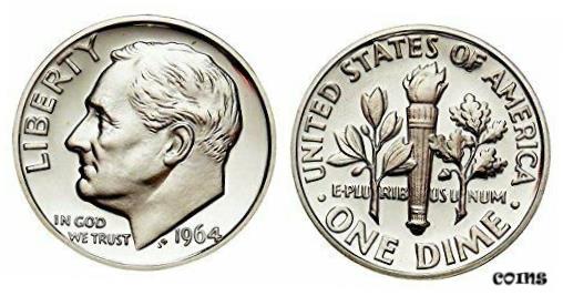  アンティークコイン コイン 金貨 銀貨  1964 P D and Proof Brilliant Uncirculated Roosevelt Dimes 3 Coins Total CP100670