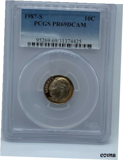 yɔi/iۏ؏tz AeB[NRC RC   [] 1987 S San Francisco Mint 10C Roosevelt Clad Proof Dime Grade PCGS PR69DCAM #425