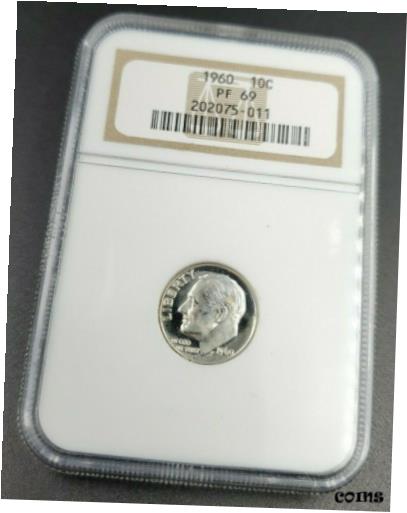 【極美品/品質保証書付】 アンティークコイン 銀貨 1960 P Proof Roosevelt Silver Dime Coin NGC PF69 Obverse Cameo No Toning [送料無料] #sct-wr-009222-2080