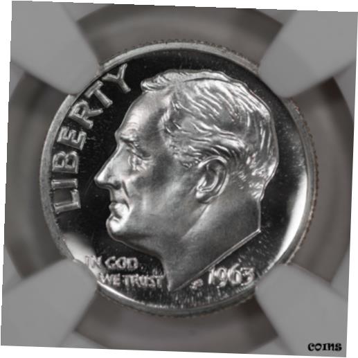 【極美品/品質保証書付】 アンティークコイン コイン 金貨 銀貨 [送料無料] 1963 PROOF ROOSEVELT DIME 10C NGC CERTIFIED PF 68 CAMEO (018) 2