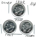 1962+1963+1964 ルーズベルト銀貨 3 枚の証拠!1962+1963+1964 Three Proof Silver Roosevelt Dimes!(3)