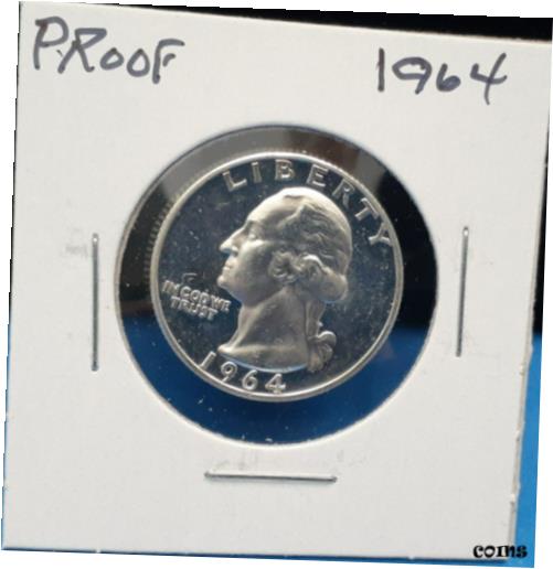 【極美品/品質保証書付】 アンティークコイン コイン 金貨 銀貨 [送料無料] 1964 PROOF WASHINGTON SILVER QUARTER - YOU GRADE! - IN CARDBOARD FLIP - KV21