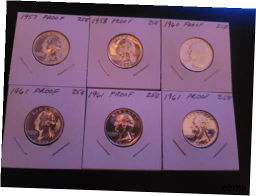 ワシントン クォーター プルーフ ロット 6 コインWashington Quarter Proof Lot 6 Coins