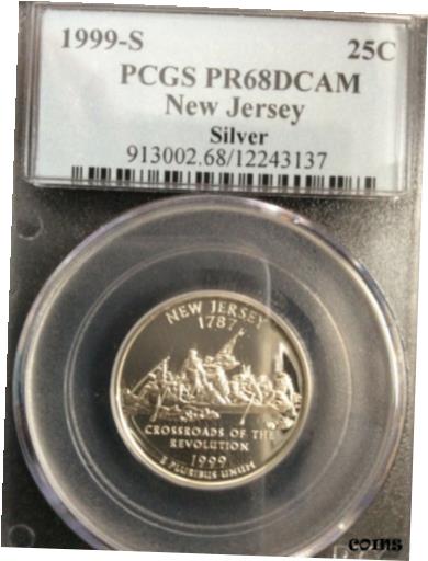 ڶ/ʼݾڽա ƥ    [̵] 1999-S New Jersey Silver Statehood Quarter Gem Proof PCGS PR68DCAM A5462