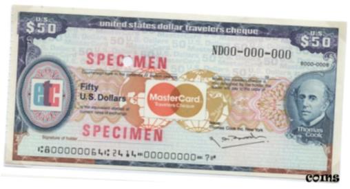  アンティークコイン コイン 金貨 銀貨  Thomas Cook / MasterCard United States - TC USD50 SPECIMEN