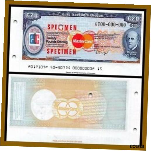  アンティークコイン 硬貨 MasterCard Euro Travellers Cheque 20 Pounds Sterling Specimen  #oof-wr-009264-2435