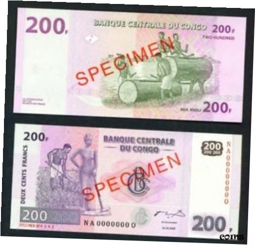 ڶ/ʼݾڽա ƥ Ų CONGO DR (KINSHASA) - 31/07/2007 200f Native Drums SPECIMEN UNC Banknote [̵] #oof-wr-009264-296