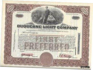 DUQUESNE LIGHT COMPANY....「標本」累積優先株式DUQUESNE LIGHT COMPANY...."SPECIMEN" CUMULATIVE FIRST PREFERRED STOCK