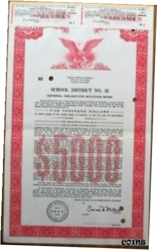 【極美品/品質保証書付】 アンティークコイン 硬貨 Otero County, CO Colorado SPECIMEN 1974 School Bond Certificate: District 33 送料無料 oof-wr-009264-4893
