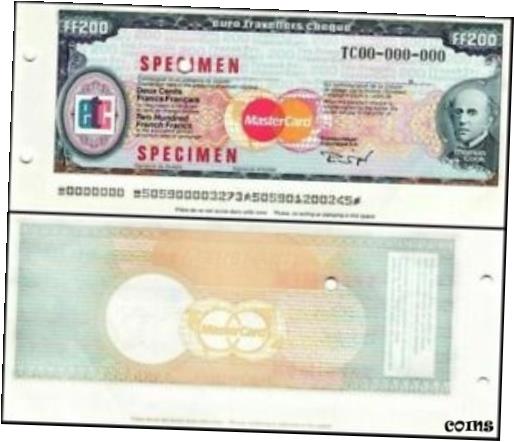  アンティークコイン 硬貨 France MasterCard Euro Travelers Cheque 200 Francs, 1980, UNC, Specimen  #oof-wr-009264-890