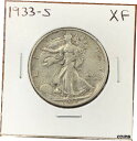 1933-S ウォーキング リバティ ハーフダラー 非常に上質な XF*ベター デイト*1933-S Walking Liberty Half Dollar Extremely Fine XF*Better Date*(3)