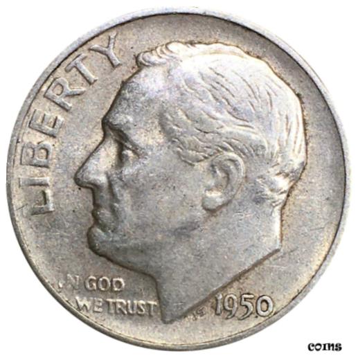 ڶ/ʼݾڽա ƥ    [̵] 1950 San Francisco Mint 90% Silver Roosevelt Dime Extremely Fine VP224