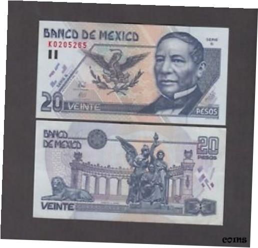 【極美品/品質保証書付】 アンティークコイン コイン 金貨 銀貨 送料無料 MEXICO P.106aa 20 PESOS 6.5.1994 BLUE SERIE SCARCE VERY FINE-EXTREMELY FINE