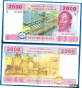  アンティークコイン コイン 金貨 銀貨  Banque des Etats de l Afrique Centrale 2000 Francs 2002 Cameroun U Sign 20