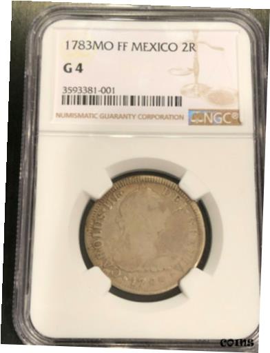 1783MO FF メキシコ 2R 2 レアル - NGC - G41783MO FF MEXICO 2R 2 Reales - NGC - G4