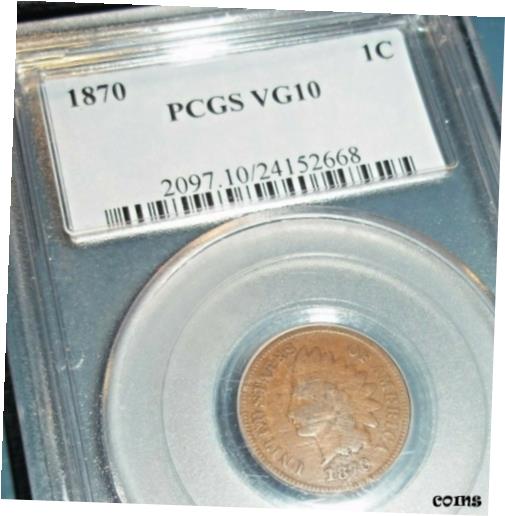 ڶ/ʼݾڽա ƥ    [̵] 1870 Indian Cent VG10 PCGS