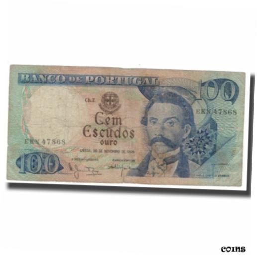  アンティークコイン コイン 金貨 銀貨   Banknote, Portugal, 100 Escudos, 1965, 1965-11-30, KM:169a, F(12-15)