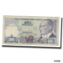  アンティークコイン コイン 金貨 銀貨   Banknote, Turkey, 1000 Lira, 1970, 1970-01-14, KM:196, F(12-15)