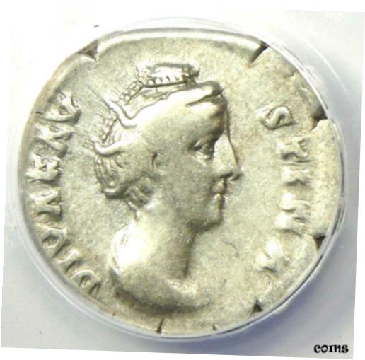 ڶ/ʼݾڽա ƥ    [̵] Diva Faustina AR Denarius Silver Roman Coin 147 AD - Certified ANACS F12