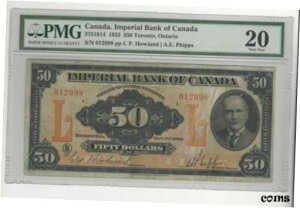1923年 カナダ帝国銀行 $50 / Cat#3751814 SN#012998 PMG VF-201923 Imperial Bank of Canada $50 / Cat#3751814 SN#012998 PMG VF-20