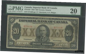 1923 ドル 20 カナダ帝国銀行 PMG VF 20 -- 希少紙幣 -- HW8841923 $20 IMPERIAL BANK OF CANADA PMG VF 20 -- RARE NOTE -- HW884
