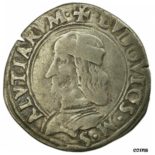  アンティークコイン コイン 金貨 銀貨   Coin, Italy, Ludovicus II Saluces, Cavallotto, Rare, VF(20-25), Silver
