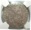 【極美品/品質保証書付】 アンティークコイン 銀貨 1622 Philip IV Spanish Netherland NGC VF25 Silver 1/16 Patagon Burgundy Dole COB [送料無料] #sot-wr-009416-1813