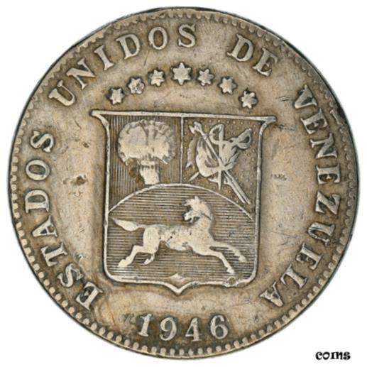 [#383226] Coin, Venezuela, 12-1/2 Centimos, 1946, Philadelphia, VF(30-35)※関税は当ショップ負担（お客様負担無し）※全国送料無料・海外輸送無料※商品の状態は画像をご確認...