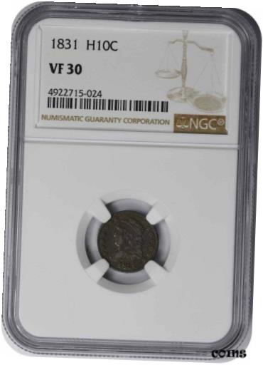 yɔi/iۏ؏tz AeB[NRC RC   [] 1831 Bust Silver Half Dime VF30 NGC