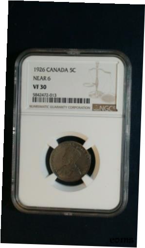 ڶ/ʼݾڽա ƥ    [̵] 1926 Canada Nickel NGC VF30 NEAR SIX 5C Coin PRICED TO SELL RIGHT NOW!