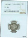 【極美品/品質保証書付】 アンティークコイン 銀貨 1905 COSTA RICA SILVER 10 CENTIMOS NGC XF 45 GOOD LOOKING COIN 送料無料 sct-wr-009507-1047