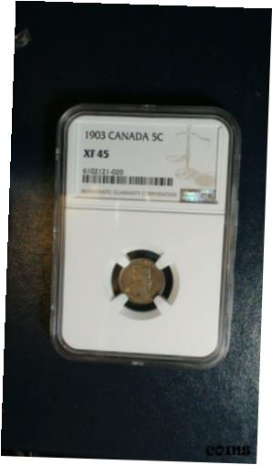 ڶ/ʼݾڽա ƥ    [̵] 1903 Canada Five Cents NGC XF45 CIRCULATED SILVER 5C Coin BUY IT NOW!